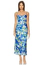 view 1 of 3 Florianne Dress in Blue Yellow Abstract