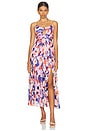 view 1 of 3 Aquata Dress in Orange Blue Abstract