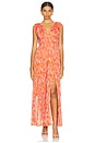 view 1 of 3 Pescadero Dress in Red Orange Abstract