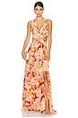 view 1 of 4 MAXIVESTIDO NOYA in Rust Yellow Floral