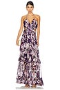 view 1 of 3 ROBE MAXI KITSUNE in Purple Floral