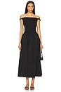 view 1 of 3 Off Shoulder Poplin Dress in Black