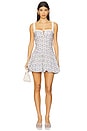 view 1 of 4 Milkmaid Bubble Dress in Blue Floral