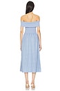 view 3 of 3 Mixed Media Off Shoulder Dress in Blue