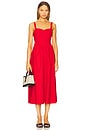 view 1 of 3 Structured Linen Dress in Red