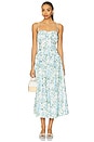view 1 of 3 Capria Dress in Blue Green Flora