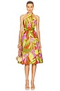 view 1 of 3 Kalia Dress in Green Rust Floral