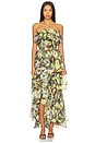 view 1 of 3 Elena Dress in Brown Yellow Floral