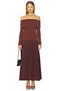 view 1 of 3 Tanaia Mixed Media Dress in Brown