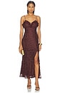 view 1 of 4 Leonie Dress in Wine Brown