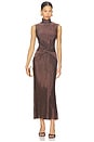 view 1 of 4 Riana Dress in Brown Metallic