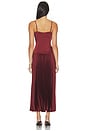 view 3 of 4 Pleated Drop Waist Dress in Rust