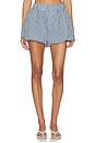 view 1 of 6 Margeen Shorts in Blue Gingham