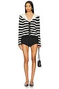 view 4 of 5 ПОЛОСАТЫЙ КАРДИГАН CARDIGAN in Stripe Cream Black