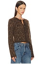 view 2 of 4 Katria Cardigan in Brown Cheetah Print