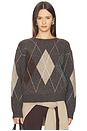 view 1 of 4 Terri Sweater in Grey, Brown & Argyle