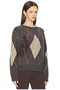 view 2 of 4 Terri Sweater in Grey, Brown & Argyle