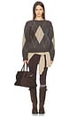 view 4 of 4 Terri Sweater in Grey, Brown & Argyle