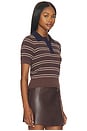 view 2 of 4 Iris Sweater in Brown & Navy Stripe