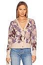 view 1 of 4 Rosette Cardigan in Purple & Mauve Floral