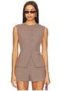 view 1 of 4 Gisselle Vest in Brown Wine Plaid