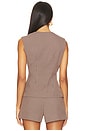 view 3 of 4 Gisselle Vest in Brown Wine Plaid