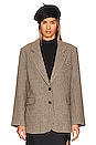 view 2 of 5 Rachel Blazer in Brown Houndstooth