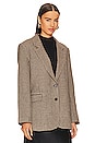 view 3 of 5 Rachel Blazer in Brown Houndstooth