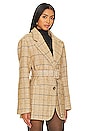 view 3 of 5 Lottie Blazer in Taupe Plaid