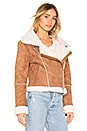 view 3 of 5 Quincy Faux Fur Jacket in Caramel & Ivory