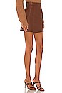 view 2 of 4 Meika Vegan Leather Skirt in Rust Brown