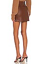 view 3 of 4 Meika Vegan Leather Skirt in Rust Brown