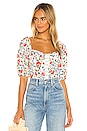 view 1 of 4 Hook & Eye Square Neck Top in Red Multi Floral