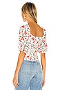 view 3 of 4 Hook & Eye Square Neck Top in Red Multi Floral