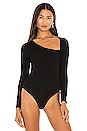 view 2 of 5 Asymmetric Bodysuit in Black