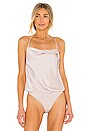 view 2 of 5 Drape Front Cami Bodysuit in Champagne