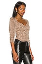 view 2 of 4 Colima Top in Taupe & Gold Animal