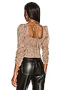 view 3 of 4 Colima Top in Taupe & Gold Animal