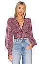 view 1 of 4 Zanna Top in Brown & Purple Ditsy