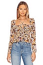 view 1 of 4 Toni Top in Brown & Yellow Floral