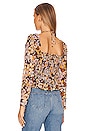 view 3 of 4 Toni Top in Brown & Yellow Floral