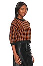view 2 of 4 Colette Sweater Top in Brown & Black Houndstooth