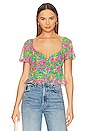 view 1 of 4 Leigh Top in Green & Pink Multi