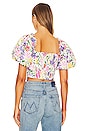 view 3 of 4 Lin Top in Pink & Yellow Multi Floral
