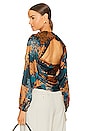 view 1 of 4 x REVOLVE Draped Blouse in Green & Rust Floral