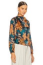 view 3 of 4 x REVOLVE Draped Blouse in Green & Rust Floral
