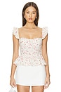 view 1 of 5 Baylin Top in White & Red Floral