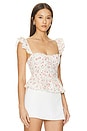 view 2 of 5 Baylin Top in White & Red Floral