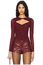 view 1 of 6 Ancira Bodysuit in Wine