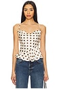 view 1 of 4 Everli Top in Brown Polka Dot